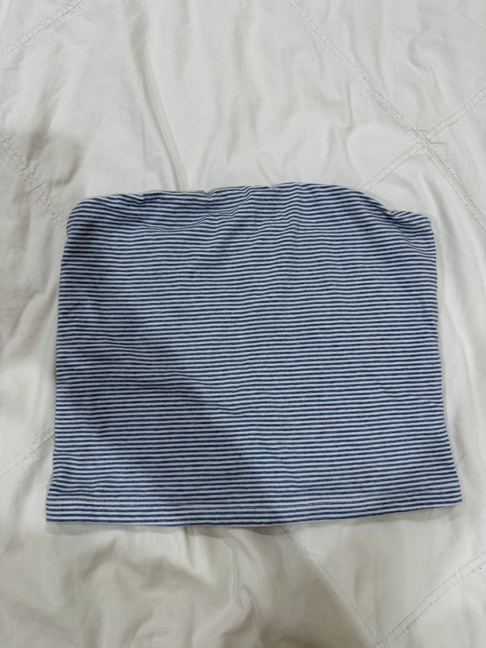 Brandy Melville Blue and White Striped Tube Top NEVER WORN